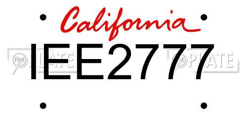 IEE2777 California License Plate