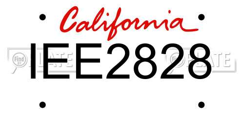 IEE2828 California License Plate