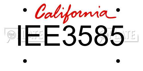IEE3585 California License Plate