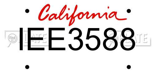 IEE3588 California License Plate