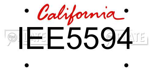 IEE5594 California License Plate