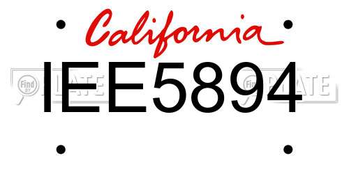 IEE5894 California License Plate