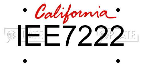 IEE7222 California License Plate
