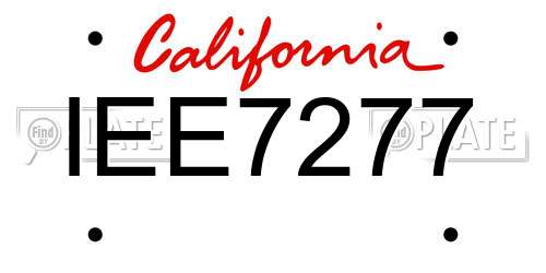 IEE7277 California License Plate