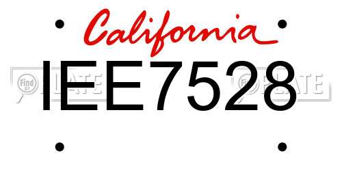 IEE7528 California License Plate