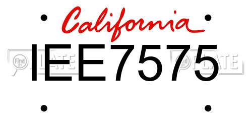 IEE7575 California License Plate