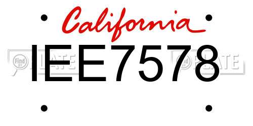 IEE7578 California License Plate