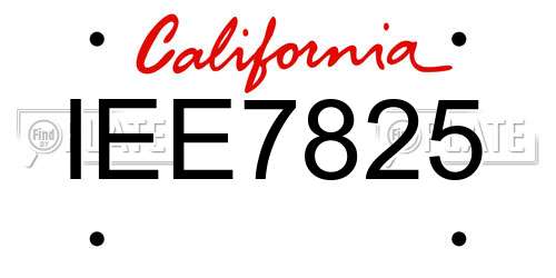 IEE7825 California License Plate