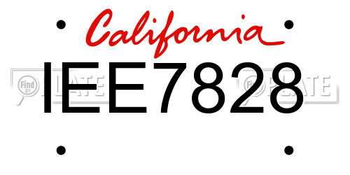 IEE7828 California License Plate