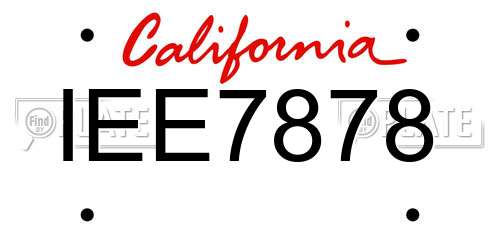 IEE7878 California License Plate