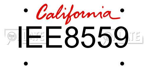 IEE8559 California License Plate