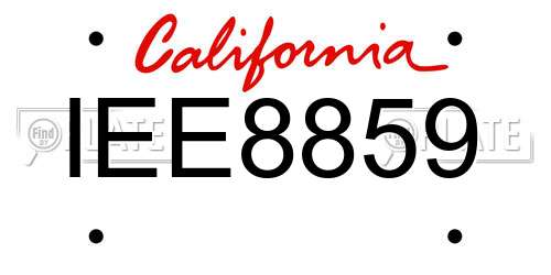 IEE8859 California License Plate