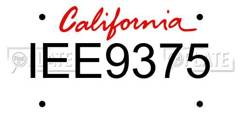 IEE9375 California License Plate