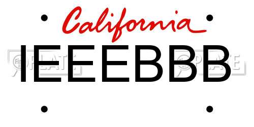 IEEEBBB California License Plate