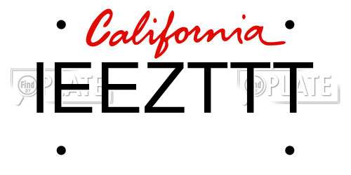 IEEZTTT California License Plate