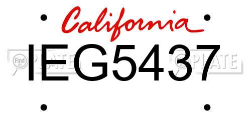 IEG5437 California License Plate