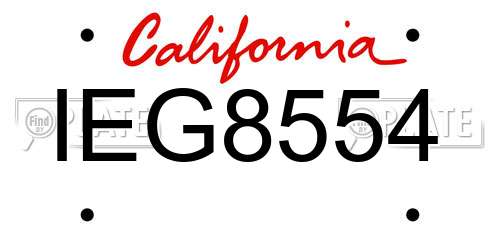 IEG8554 California License Plate