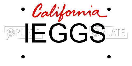 IEGGS California License Plate