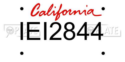IEI2844 California License Plate
