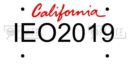 IEO2019 California License Plate