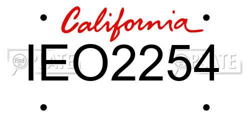 IEO2254 California License Plate