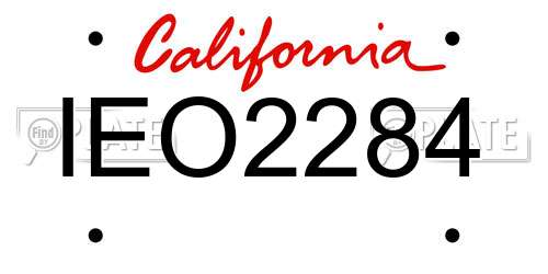 IEO2284 California License Plate