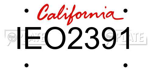 IEO2391 California License Plate