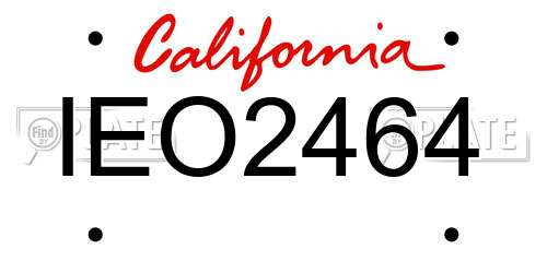 IEO2464 California License Plate