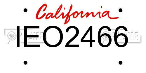 IEO2466 California License Plate
