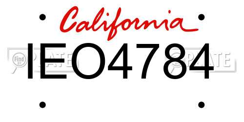 IEO4784 California License Plate