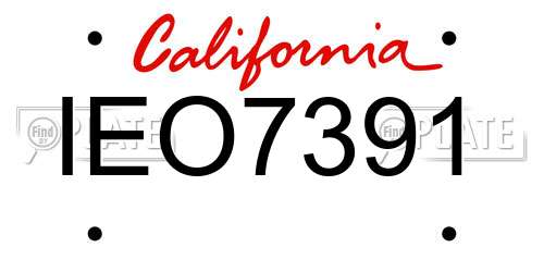 IEO7391 California License Plate