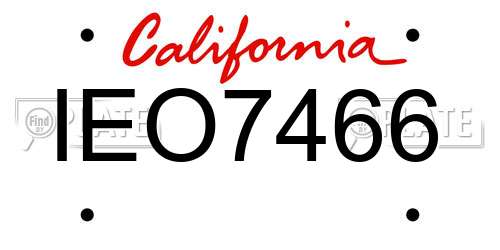 IEO7466 California License Plate