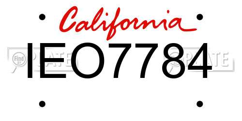IEO7784 California License Plate