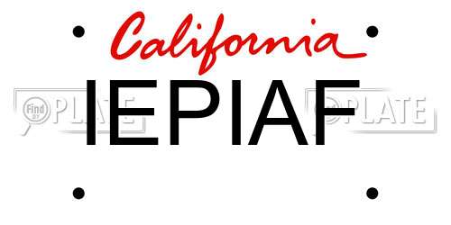IEPIAF California License Plate