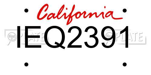 IEQ2391 California License Plate