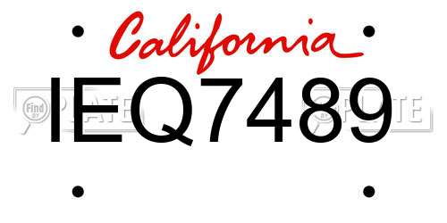 IEQ7489 California License Plate