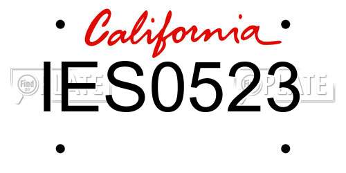 IES0523 California License Plate