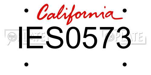IES0573 California License Plate