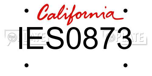 IES0873 California License Plate