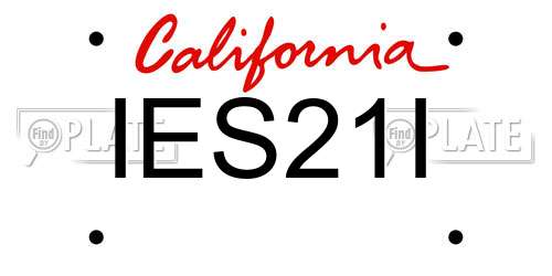 IES21I California License Plate