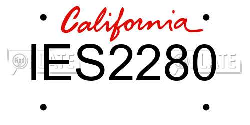 IES2280 California License Plate