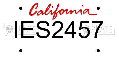 IES2457 California License Plate