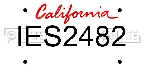 IES2482 California License Plate