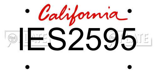 IES2595 California License Plate