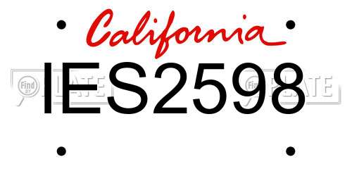 IES2598 California License Plate
