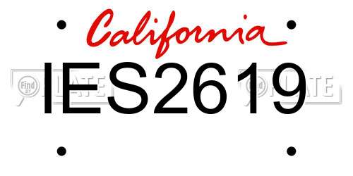 IES2619 California License Plate
