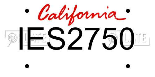 IES2750 California License Plate