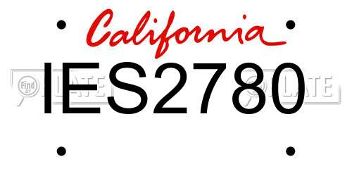 IES2780 California License Plate