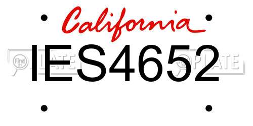 IES4652 California License Plate