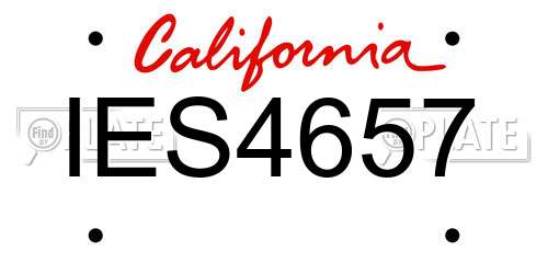 IES4657 California License Plate